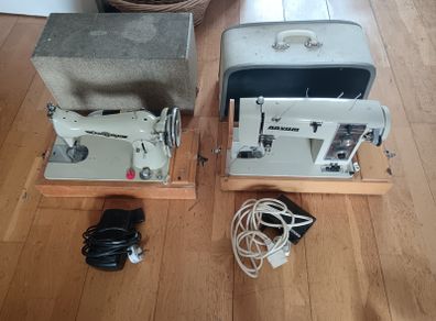 2 Sewing Machine one does zigzag right side main photo the other in left straight only just need a. Puller.  Both working