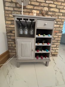 Grey Drinks Cabinet - wine rack