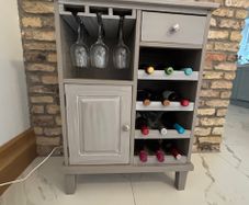 Grey Drinks Cabinet - wine rack