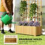 Wooden Raised Planter with Trellis, Raised Bed for Garden with Lattice and Drainage Holes for Climbing Plants Image 5