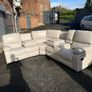 Rita Light Beige Corner Leather Recliner Sofa Image 2