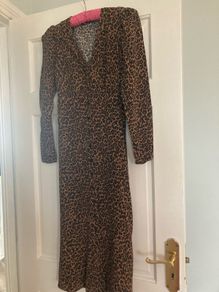 M&S leopard print midi dress