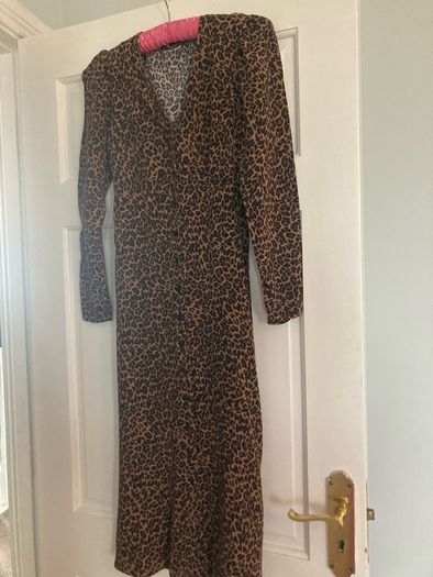 M&S leopard print midi dress