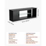 TV Stand for TVs up to 1651 mm, Modern Entertainment Center with Light Strip, Wooden TV Cabinet Storage with Glass Shelf and Adjustable Shelves, Console Table for Living Room and Bedroom, Black Image 8