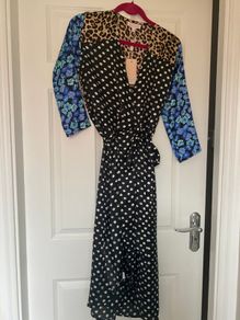 Dancing Leopard - multi print wrap dress