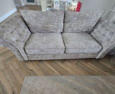2 Grey chesterfield style sofas