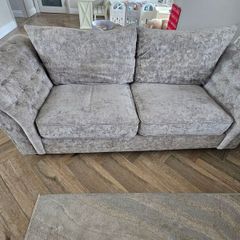 2 Grey chesterfield style sofas