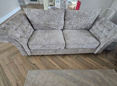 2 Grey chesterfield style sofas