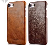 iPhone 7 Metal Ring Oil Wax Leather Back Cover