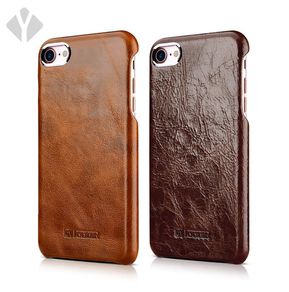 iPhone 7 Metal Ring Oil Wax Leather Back Cover