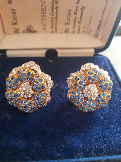 Costume Jewellery Earrings. Camrose & Kross reproduction of the jewellery worn by Jackie Kennedy
