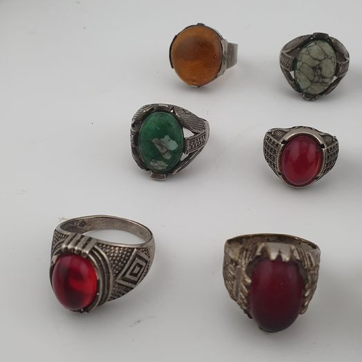 Traditional Ring Collection Lot of 15 Rustic Brass Jewellery Pieces