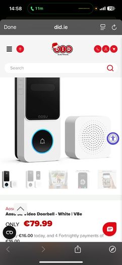 Brand New AOSU Video Battery Powered Doorbell SE + Chime (Sealed)