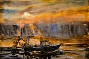 howth  fishing watercolour