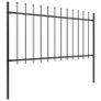 Garden Fence with Spear Top Steel 13.6x1 m Black Image 2