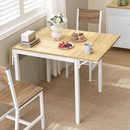 Foldable Dining Table for 4 People  Space-Saving, Stylish & Easy to Assemble  Oak, Black, or Vintage Brown