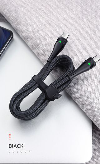 MCDODO 2M 60W/3A Laptop/Mobile/Tablet PD/QC 4.0 Fast Charger & Data Sync Type-C Male/Male Zinc Alloy & Nylon Braided Cable (Brand New/Warranty)