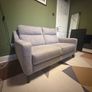 Italian-made 2-seater sofa, light grey fabric, tapered wood legs Image 3