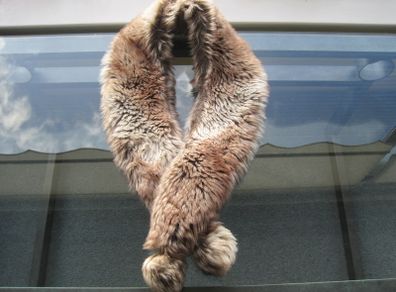 Stunning Long Faux Fur Scarf with Tassels