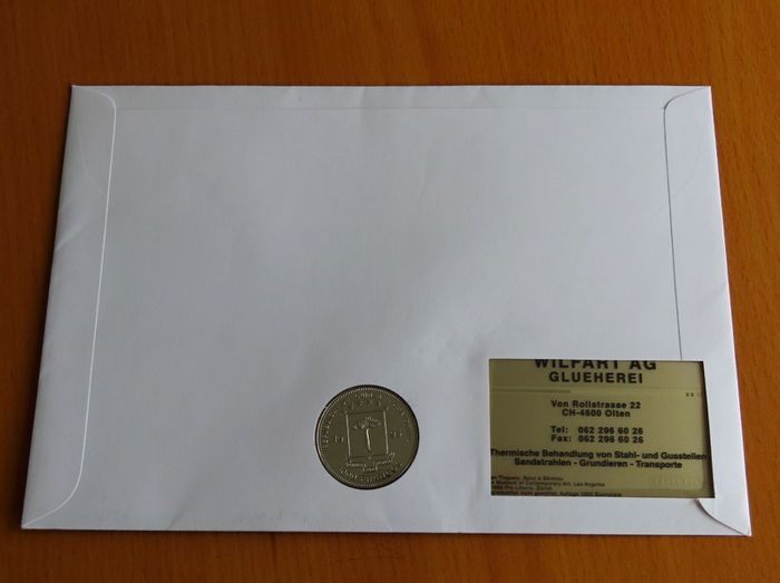 Jean Tinguely art coin & phonecard & 1988 stamp cover vintage