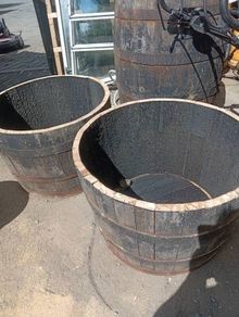 oak whisky barrel planters