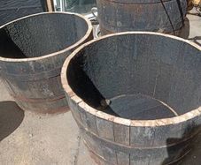 oak whisky barrel planters
