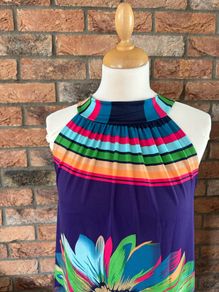 Colourful Tie-neck Summer Dress