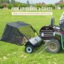 Tow Behind Lawn Sweeper, 111.7 cm Pull Behind Lawn Sweeper, 25 cu. ft Large Capacity Leaf & Grass Collector, Heavy Duty Garden Sweeper with Adjustable Sweeping Height for Yard, Lawn, Farm Image 3