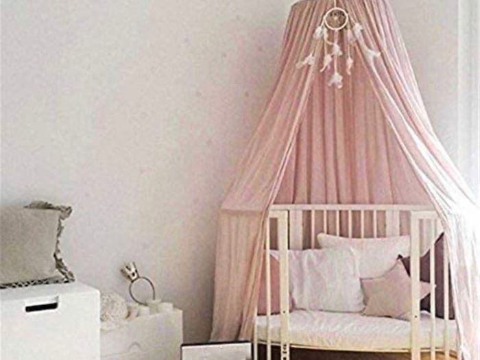 Children Bed Canopy Round Dome, Nursery Decorations, Cotton Mosquito Net, Kids Princess Play Tents, Room Decoration