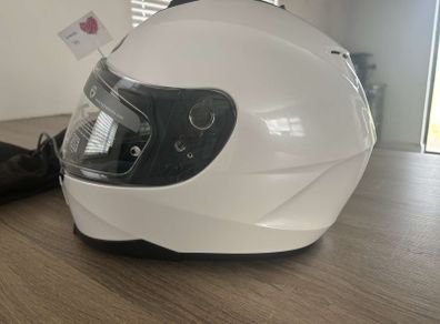 HJC White motorbike helmet