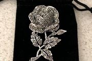 Mid-Century Marcasite Rose Brooch