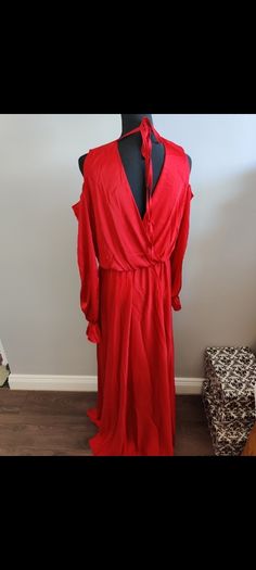 New red satin special occasion dress size Medium