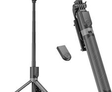 Phone Tripod & Selfie Stick, 180cm Aluminum All in One Extendable Tripod for Smartphone, Portable Travel Phone Stand for Filming, with Wireless Remote for iPhone/Samsung/Android/Camera
