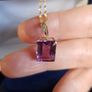 10 ct gold Amethyst and Diamonds pendant Image 5