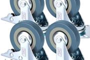 Heavy Duty Braked 50mm Swivel Castor Wheels Trolley Caster Wheels Set of 4 Rubbered Castors for Furniture Upto 200KG Free Fitting