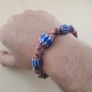 Vintage Venetian Style Chevorn & Mix Glass Trade Glass Beads Bracelet Image 9