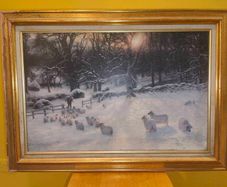 vintage framed painting print