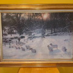 vintage framed painting print