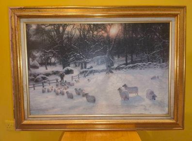 vintage framed painting print