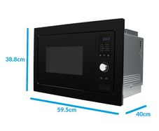 electriQ Built-In 900W Microwave - Black with Ambition