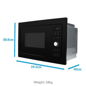 electriQ Built-In 900W Microwave - Black with Ambition