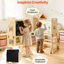 Toddler Tower, Wooden, 4 in 1 Kitchen Step Stool for Kids 1-5, Montessori Weaning Table and Chair Set Image 4