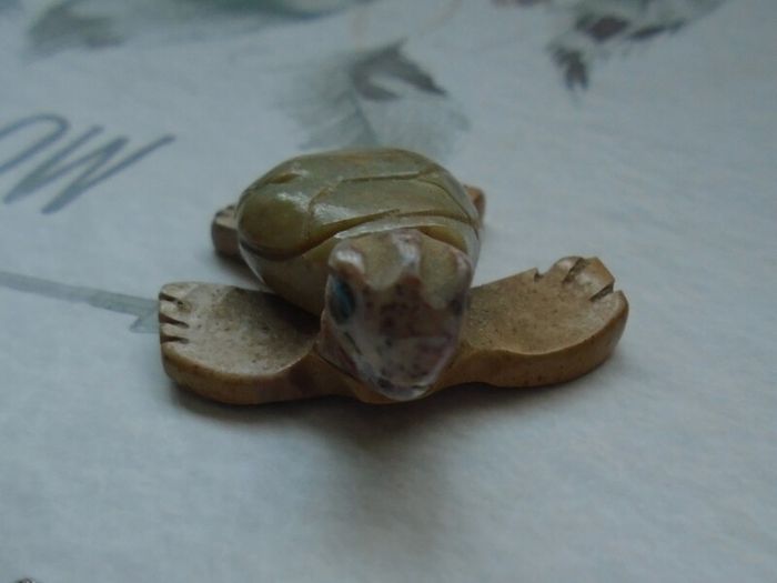 Soapstone turtle ornament, Ornament, Carving,