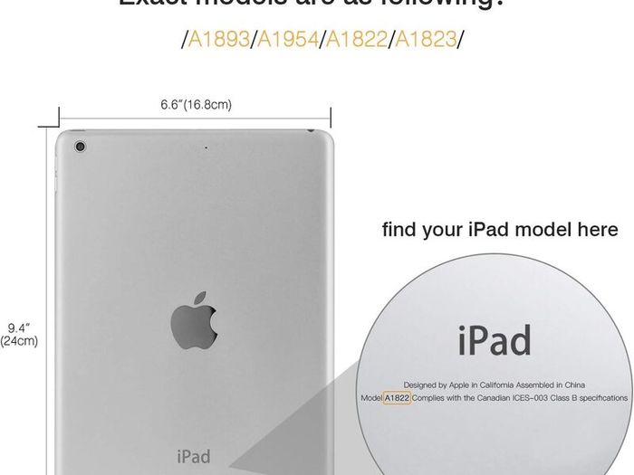 MoKo Case Fit 2018/2017 iPad 9.7 6th/5th Generation [Shockproof Protector] Reinforced Corners TPU Bumper + Anti-Scratch Transparent Hard Panel Clear Cover Fit Apple iPad 9.7 Inch 2018/2017 - Clear - As New In Packaging