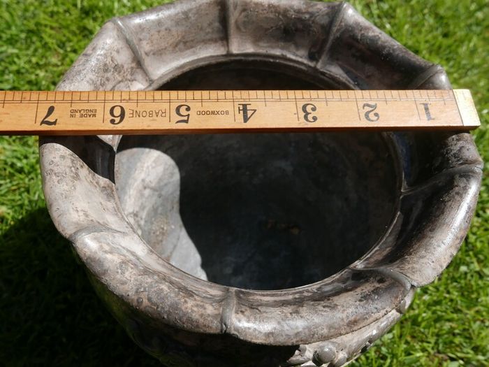 Pretty Victorian Round Metal Planter - Walker and Hall Sheffield