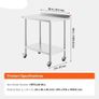 24 x 36 x 40 Inch Stainless Steel Work Table, Commercial Food Prep Worktable with Casters, Heavy Duty Prep Worktable, Metal Work Table with Adjustable Height for Restaurant Image 5