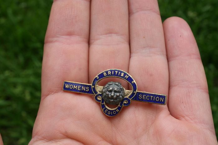 Wwii/ 1940s British Legion - Womens Section Enamel Badge. Female/ Home Front