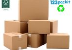 Heavy duty double walled cardboard boxes lot of 4 NEW size 18''x12''x10'' ideal for moving, office, home, storage , shipping, post heavy duty up to 20 kg