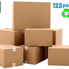 Heavy duty double walled cardboard boxes lot of 4 NEW size 18''x12''x10'' ideal for moving, office, home, storage , shipping, post heavy duty up to 20 kg