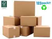 Lot of 4 Large Heavy duty eco friendly double walled cardboard boxes size 21''x17''x16'' / 54x44x41cm ideal for moving, office, home, storage , shipping,